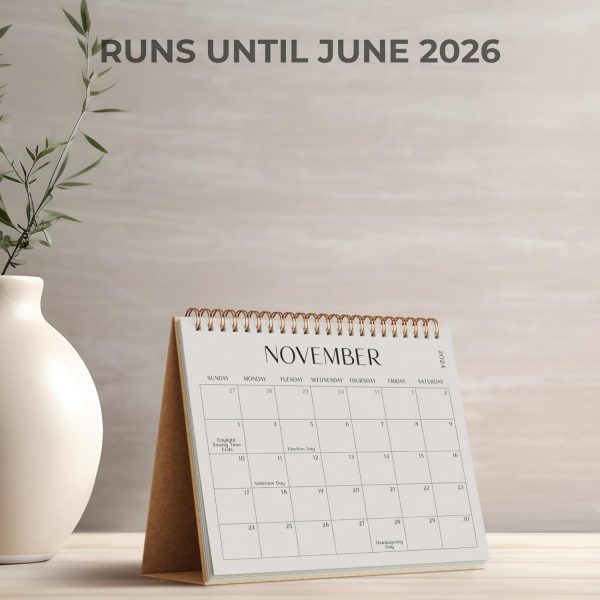 Aesthetic Desk Calendar 2024-2025 - Runs from August 2024 Until December 2025 - Minimalistic Office Desktop/Wall Calendar 16"x12" for Easy Organizing - Image 3