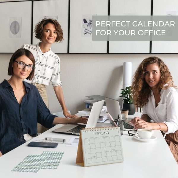 Aesthetic Desk Calendar 2024-2025 - Runs from August 2024 Until December 2025 - Minimalistic Office Desktop/Wall Calendar 16"x12" for Easy Organizing - Image 6