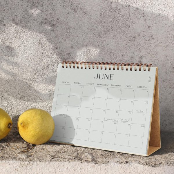 Aesthetic Desk Calendar 2024-2025 - Runs from August 2024 Until December 2025 - Minimalistic Office Desktop/Wall Calendar 16"x12" for Easy Organizing - Image 7