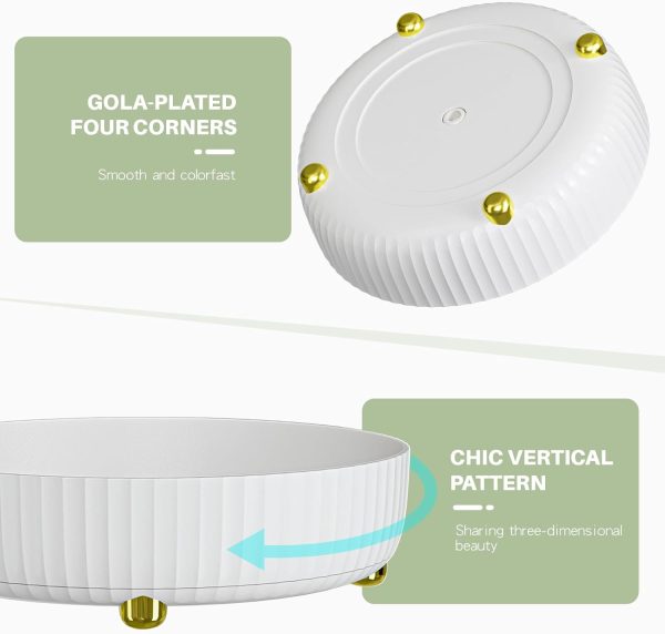 Bathroom Organizers and Storage,Rotating Makeup Organizer Tray for Perfume,Skincare,Cosmetics and Bathroom Storage,Lazy Susan Organizer,White - Image 3
