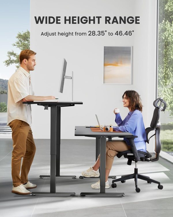 ErGear Height Adjustable Electric Standing Desk, 48 x 24 Inches Sit Stand up Desk, Memory Computer Home Office Desk (Black) - Image 4