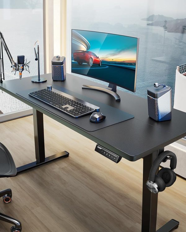ErGear Height Adjustable Electric Standing Desk, 48 x 24 Inches Sit Stand up Desk, Memory Computer Home Office Desk (Black) - Image 8