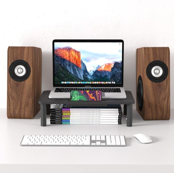 EVOOMI Back Saver Monitor Stand for Desk - 2 Pack Monitor Riser - Anti-Skid HD Hexagonal Steel Computer Stand - Free Cable Ties - Mesh Metal Computer Item Stand - Printer & iMac - Image 6