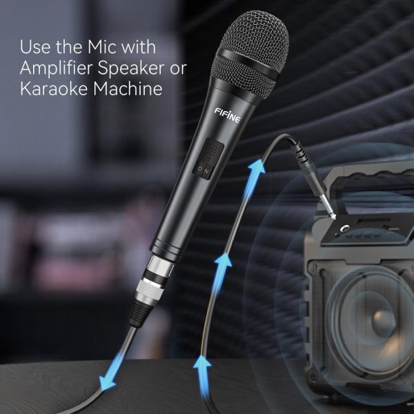 Fifine Karaoke Microphone, Dynamic Vocal Microphone for Speaker, 6.35MM Wired Handheld Mic with On and Off Switch and14.8ft Detachable Cable-K6 - Image 7