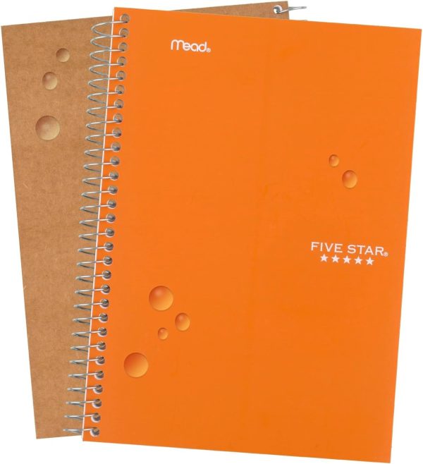 Five Star Spiral Notebook + Study App, 5 Subject, College Ruled Paper, Fights Ink Bleed, Water Resistant Cover, 8-1/2" x 11", 200 Sheets, Black (72081) - Image 4