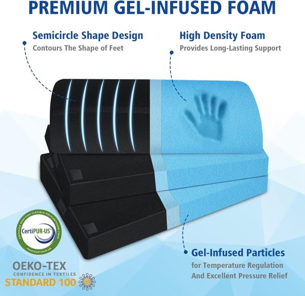 KAYFIA Foot Rest for Under Desk at Work XXL(20in) with 3 Adjustable Heights，Foot Stool with Supportive Gel Foam, Warmer Feet Pocket Footrest for Office Gaming Chair, for Leg Support -Black - Image 2
