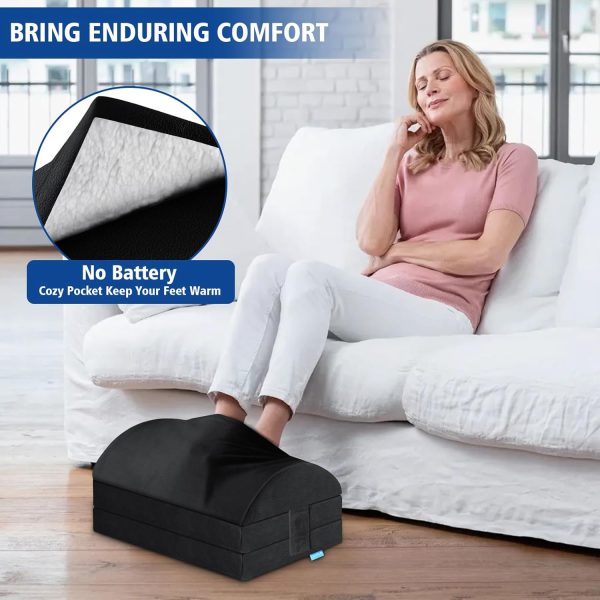 KAYFIA Foot Rest for Under Desk at Work XXL(20in) with 3 Adjustable Heights，Foot Stool with Supportive Gel Foam, Warmer Feet Pocket Footrest for Office Gaming Chair, for Leg Support -Black - Image 5