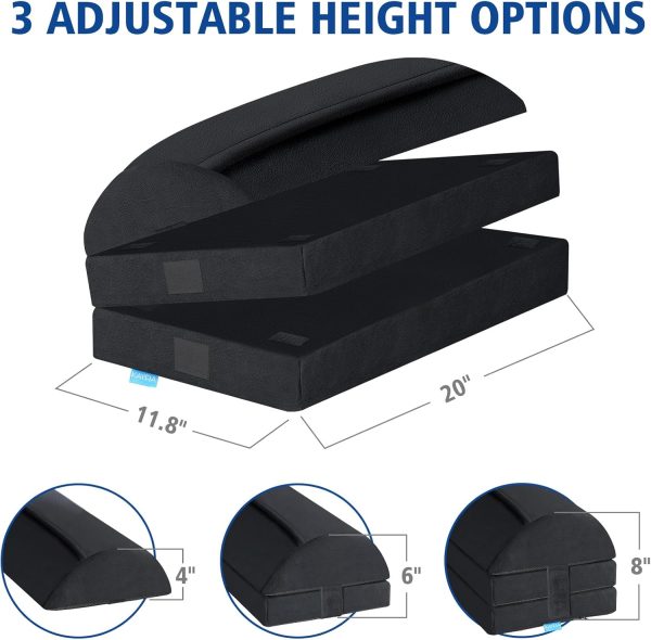 KAYFIA Foot Rest for Under Desk at Work XXL(20in) with 3 Adjustable Heights，Foot Stool with Supportive Gel Foam, Warmer Feet Pocket Footrest for Office Gaming Chair, for Leg Support -Black - Image 6