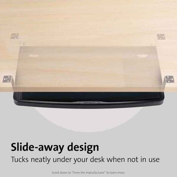 Keyboard Tray Under Desk, SmartFit Ergonomic Slide-Out Keyboard Drawer with Cable Management, Extra-Wide Height Adjustable Keyboard Holder, 24.5" x 11.75", Black K60004US - Image 5