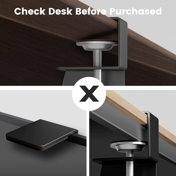 Keyboard Tray Under Desk, Slide Out Computer Keyboard & Mouse Tray with C Clamp-on Mount Easy to Install,30" W（Including Clamps） X 12"D Large Size,Black - Image 4