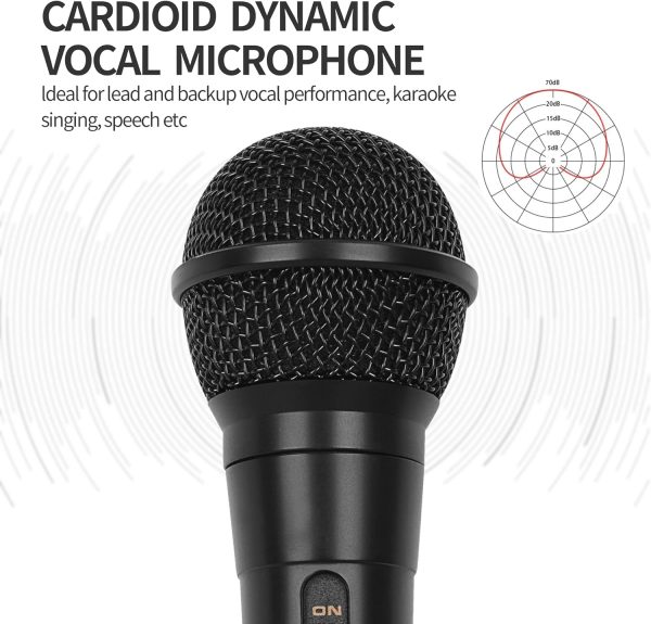 Marengo Handheld Wired Microphone, Cardioid Dynamic Vocal Mic with 13ft Cable and ON/Off Switch, Ideally Suited for Speakers, Karaoke Singing Machine, Amp, Mixer - Image 2