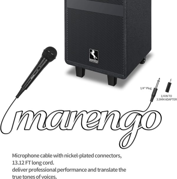 Marengo Handheld Wired Microphone, Cardioid Dynamic Vocal Mic with 13ft Cable and ON/Off Switch, Ideally Suited for Speakers, Karaoke Singing Machine, Amp, Mixer - Image 4