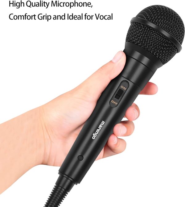 Marengo Handheld Wired Microphone, Cardioid Dynamic Vocal Mic with 13ft Cable and ON/Off Switch, Ideally Suited for Speakers, Karaoke Singing Machine, Amp, Mixer - Image 8