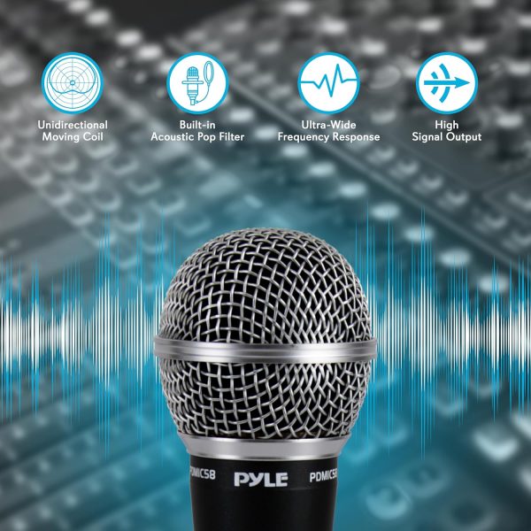 Pyle Handheld Microphone Dynamic Moving Coil Cardioid Unidirectional Includes 15ft XLR Audio Cable to 1/4'' Audio Connection (PDMIC58) - Image 3