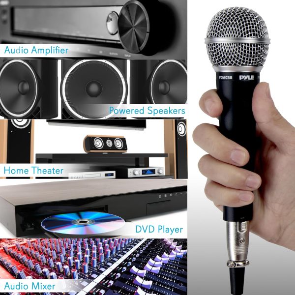Pyle Handheld Microphone Dynamic Moving Coil Cardioid Unidirectional Includes 15ft XLR Audio Cable to 1/4'' Audio Connection (PDMIC58) - Image 4