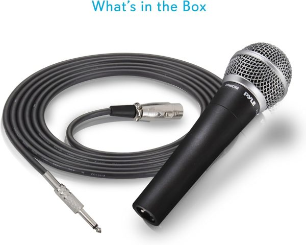 Pyle Handheld Microphone Dynamic Moving Coil Cardioid Unidirectional Includes 15ft XLR Audio Cable to 1/4'' Audio Connection (PDMIC58) - Image 7