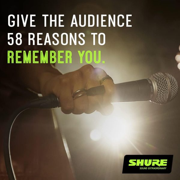 Shure SM58 Pro XLR Dynamic Microphone - Professional Studio & Live Performance Cardioid Mic for Vocals, Podcasting, and Recording (SM58-LC) - Image 3