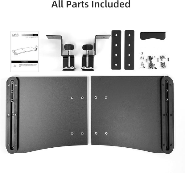 Keyboard Tray Under Desk Pull Out with C Clamp Mount, Computer Keyboard & Mouse Tray, 25.6 (30 Including Clamps) x 11.8 inch Slide-Out Platform Computer Drawer for Typing, Black, DSF1 - Image 9