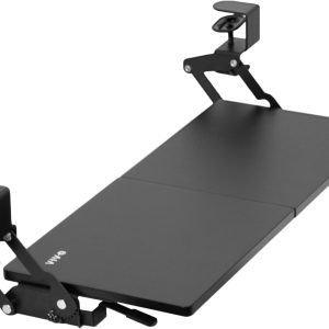 Large Clamp-on 27 (33 Including Clamps) x 11 inch Computer Keyboard and Mouse Tray with 12 Setting Swinging Height Adjustment, Platform Drawer for Typing, Black, MOUNT-KB08V