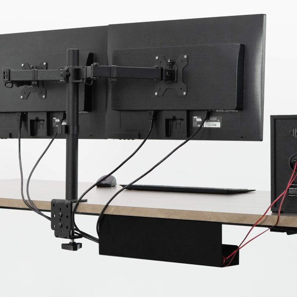VIVO Under Desk 17 inch Cable Management Trays, Power Strip Holders, Cord Organizers, Wire Tamers for Office and Home, Black, 2 Pack, DESK-AC06-2C - Image 9